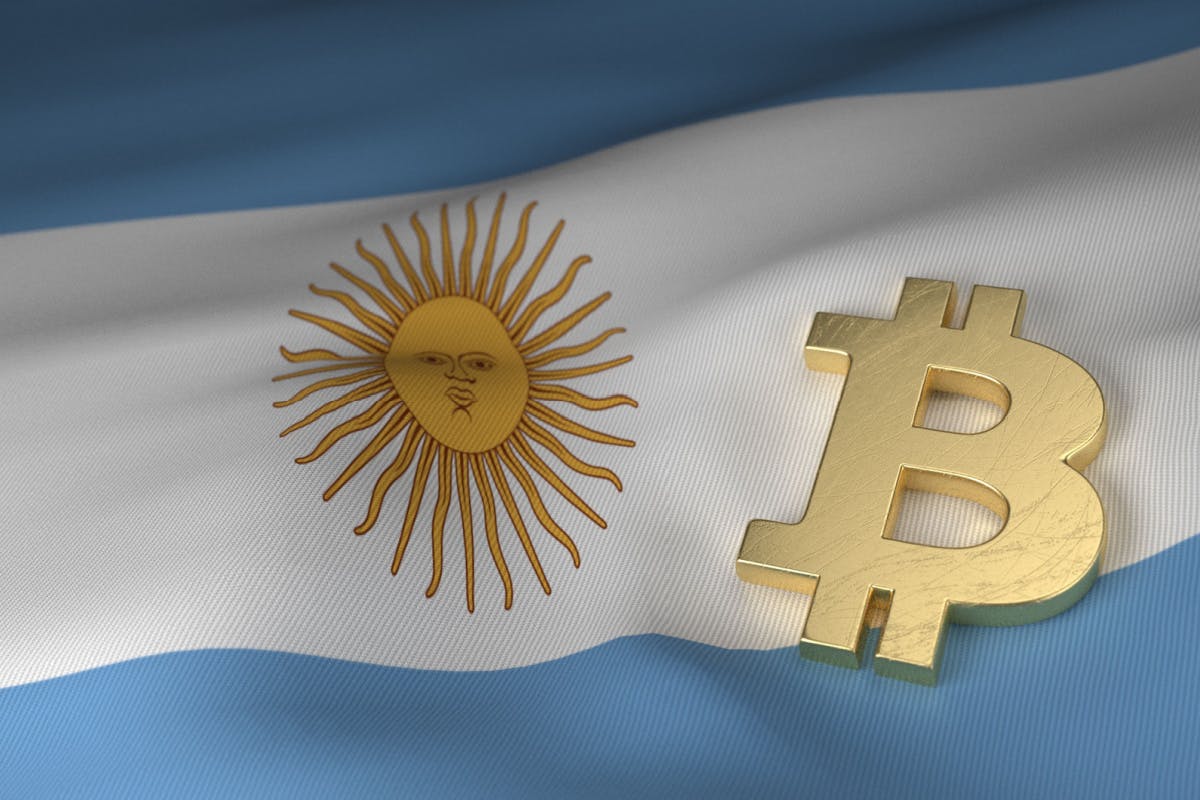 アルゼンチンの国旗とビットコイン